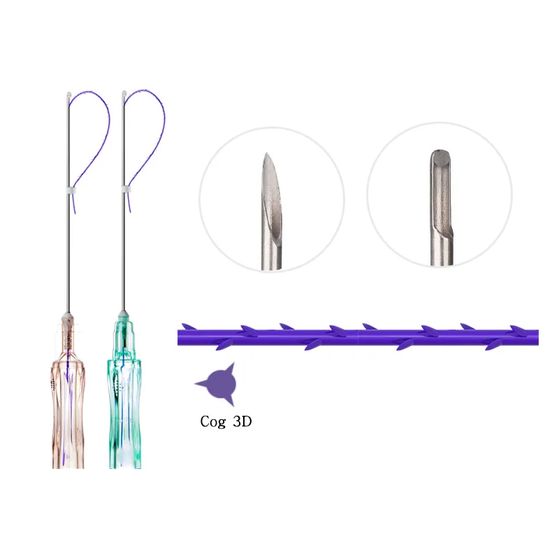 Wholesale face eyebrow forehead lifting 19g 21g 23g 3d 4d cog pdo thread