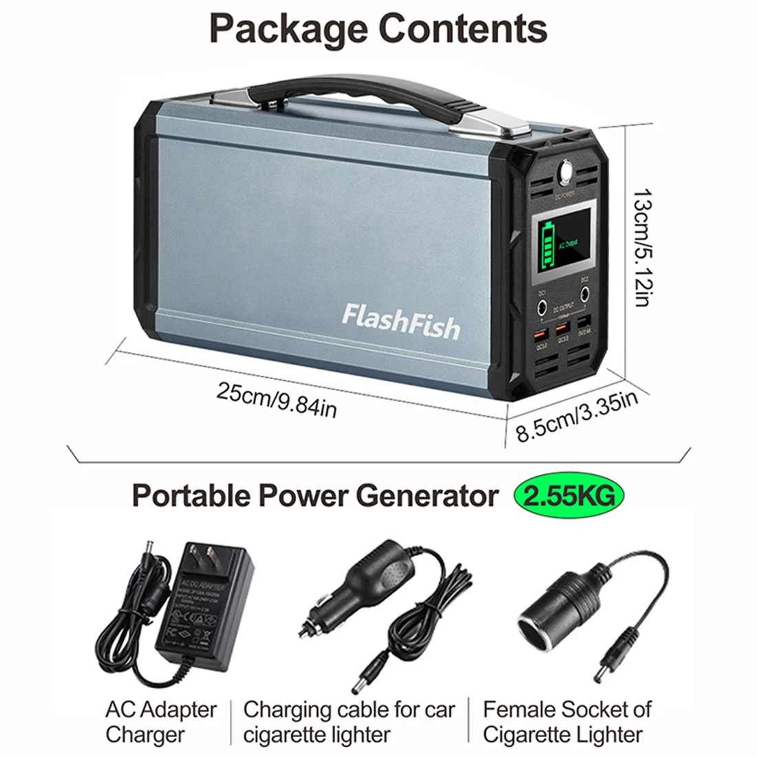 300W солнечный генератор 60000mAh Портативная электростанция 222Wh 100-240V AC/DC 12V QC USB питания для приготовления пищи на воздухе
