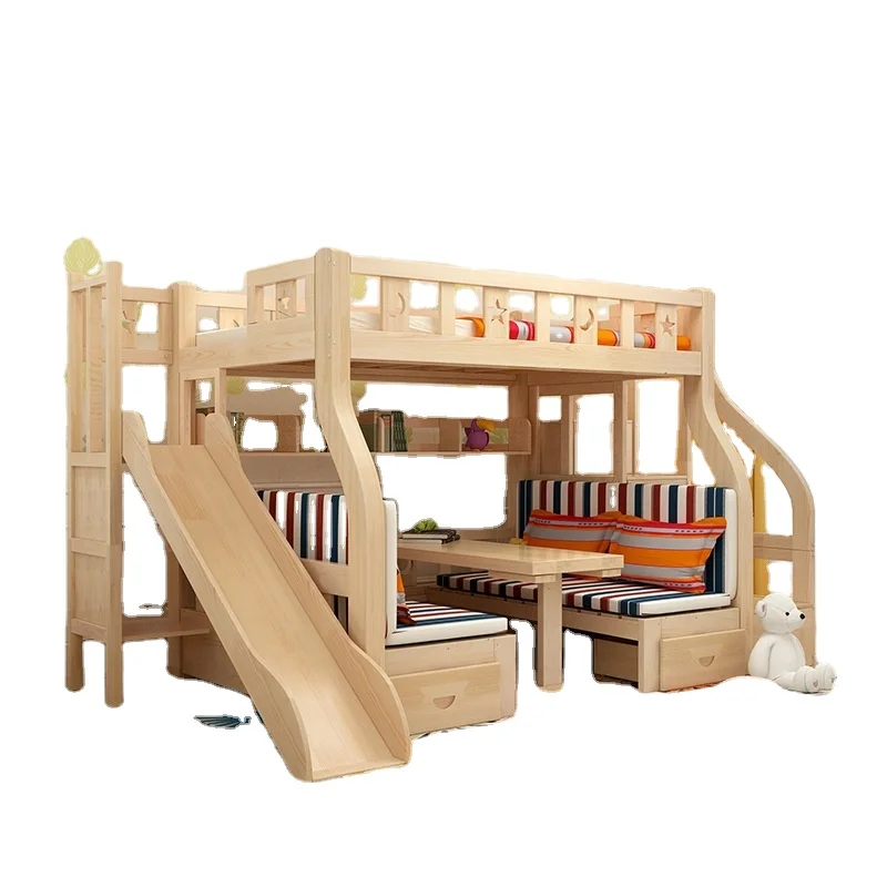 Современный роскошный металлический Лофт в стиле принцессы из тюрьмы популярного дизайна со столом и рамкой большого размера детская двухъярусная кровать