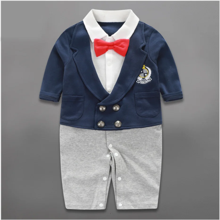 
Baby Boy Suit Tuxedo Outfits Set Toddler Gentlemen Rompers Formal Wear Jumpsuit Onesie 