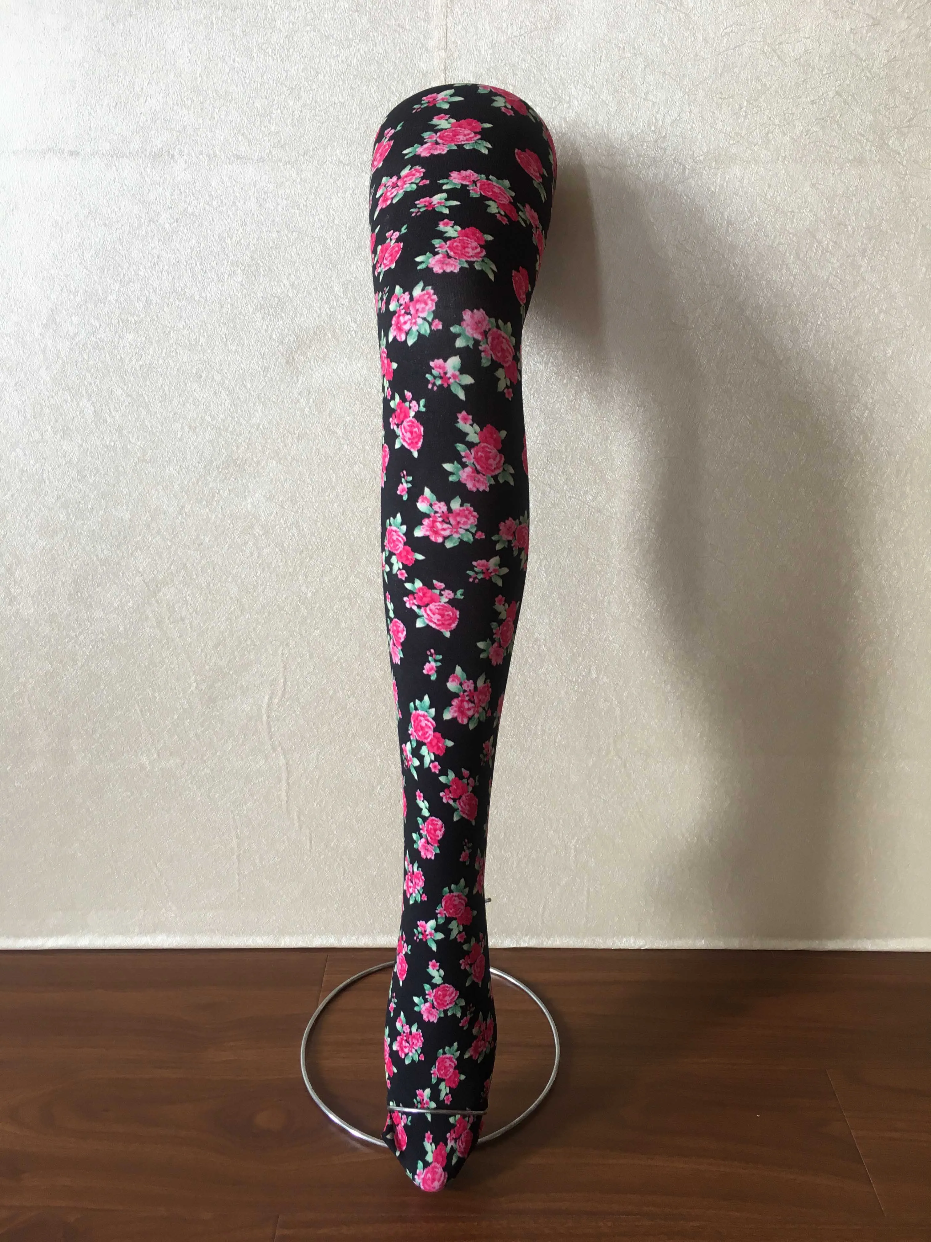 Nylon pantyhose custom digital printed elastic tights seamless pantyhose