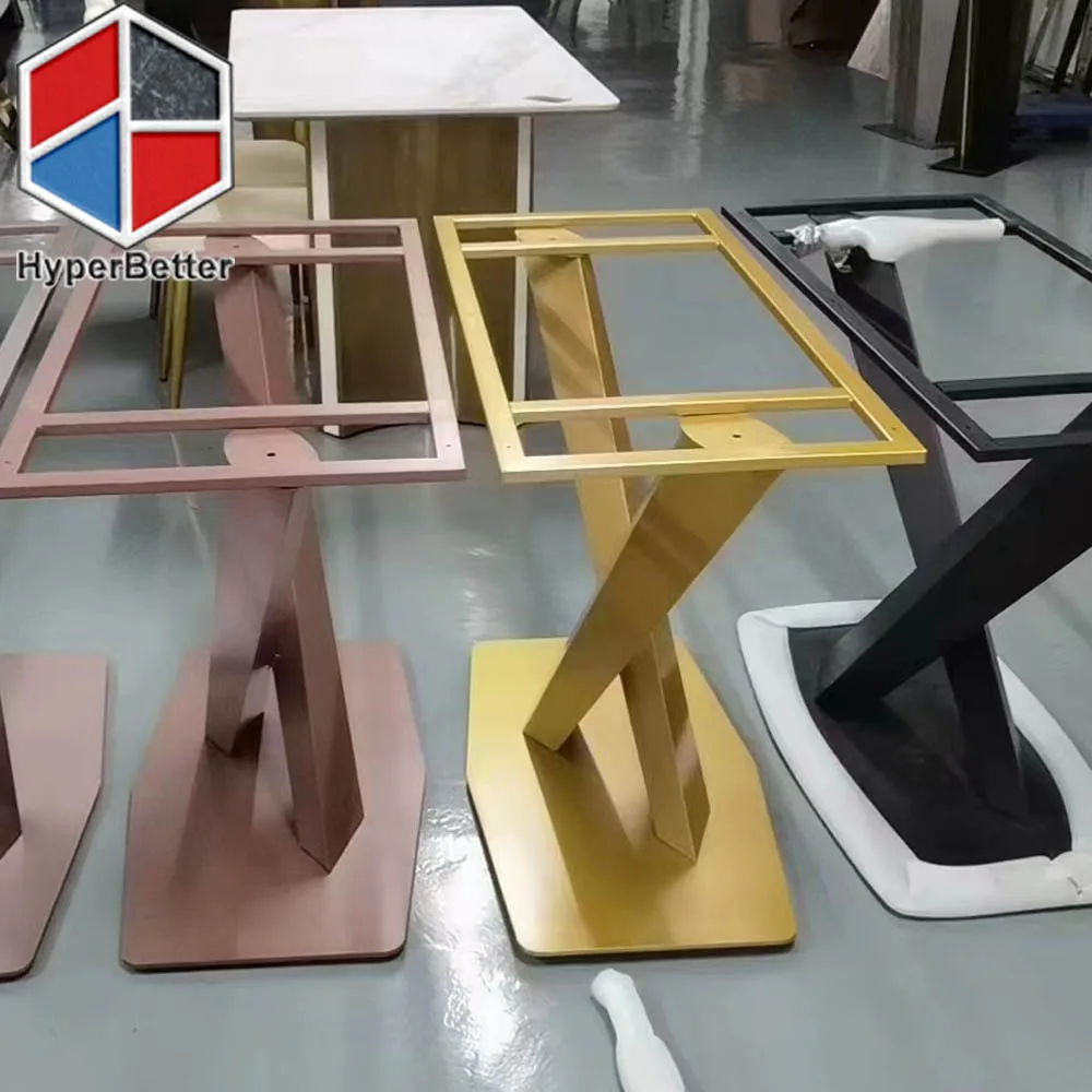 Metal X design table leg for rectangle dining table