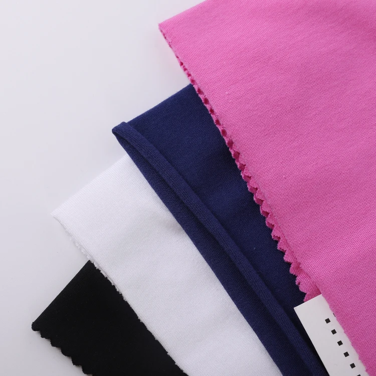
High Quality Plain Pink Soft Cheap Summer Soft Stretchy 57% Cotton 38% Modal T Shirt Jersey Fabric Clothes 