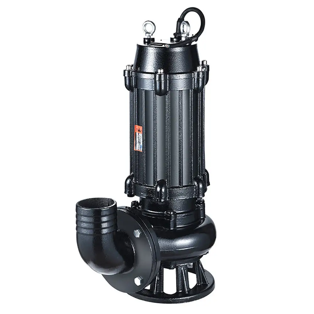 High lift and large flow sludge cutting pump non clogging centrifugal submersible sewage pump with grinder