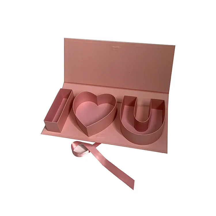 Wholesale  I Love You  Flower gift  Box  mother days flower gift chocolate box