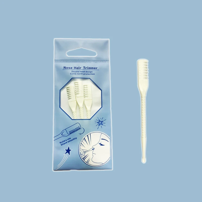 3Pcs Manual Double Headed Nose Hair Trimmer  Earpick Trim Cleaning Nasal Cavity  Razor Portable Washable Nose Hair Trimmer
