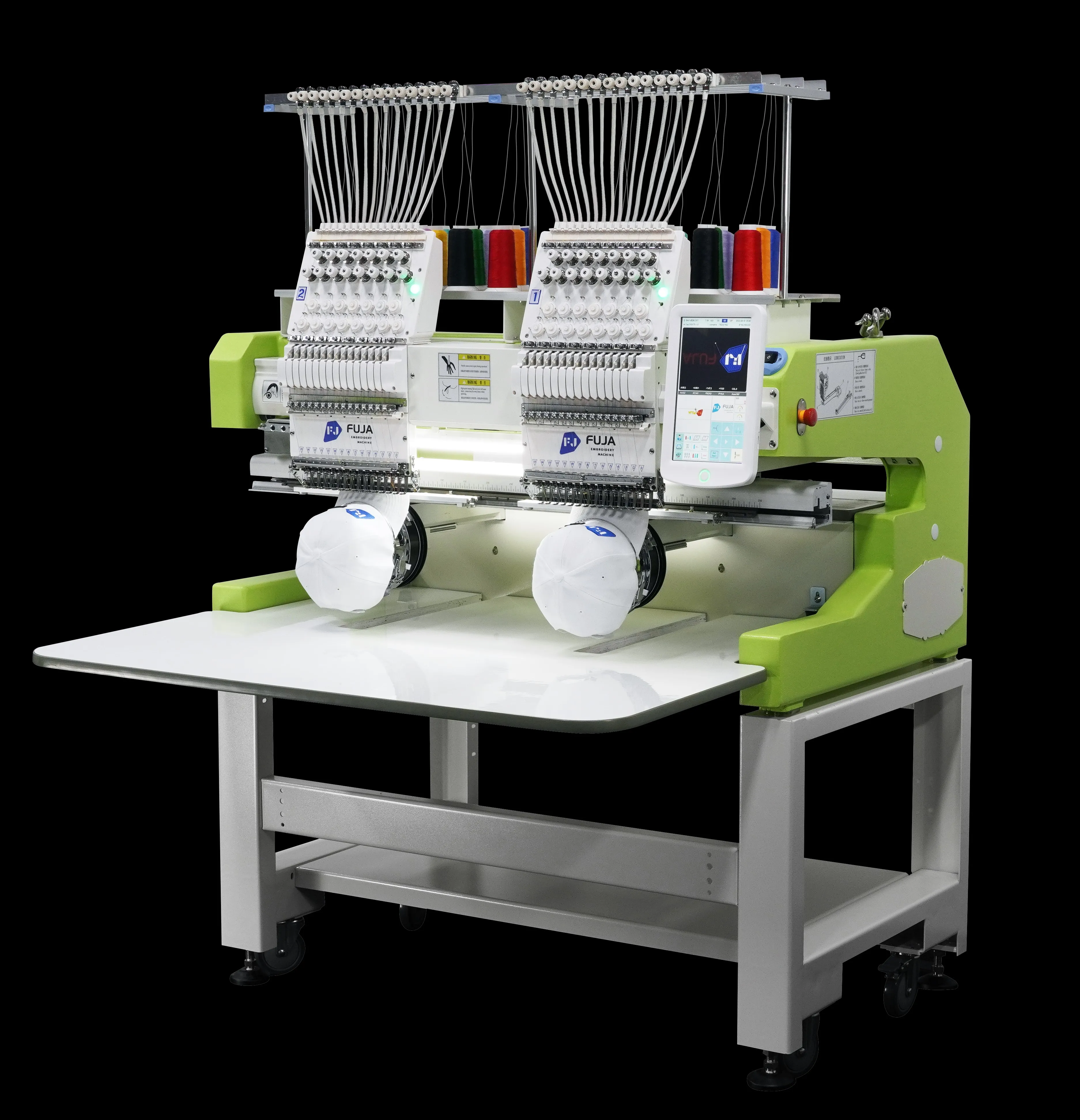 FUJA High Speed Automatic 2 Heads Fully Computer Embroidery Machine with Prices