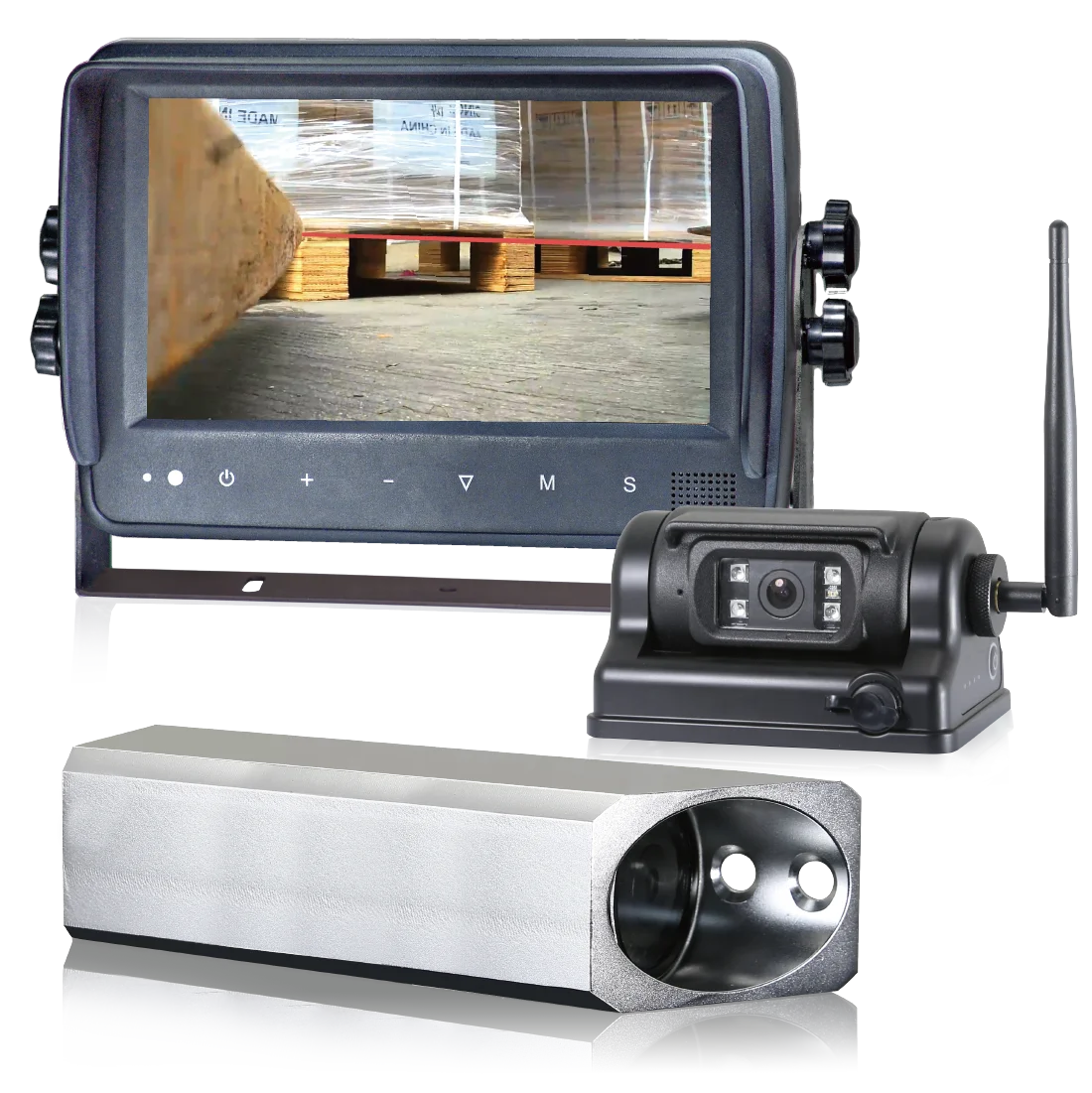 Battery operated 7 inch Digital wireless forklift camera system with wire-free installation