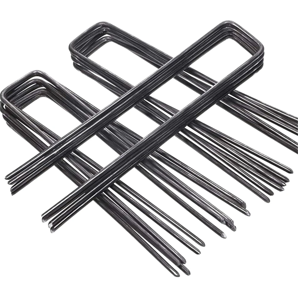 HF Wholesale Galvanized Landscape Staples U Type Pin Nail Wire Steel Pegs Sod Staples for Garden