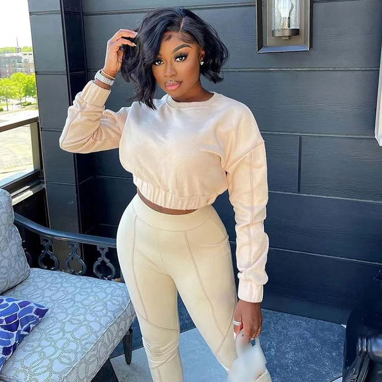 Женская Осенняя одежда, модные Лоскутные Спортивные костюмы из 2 предметов с длинным рукавом для бега, комплект из двух предметов с брюками, комплекты для бега