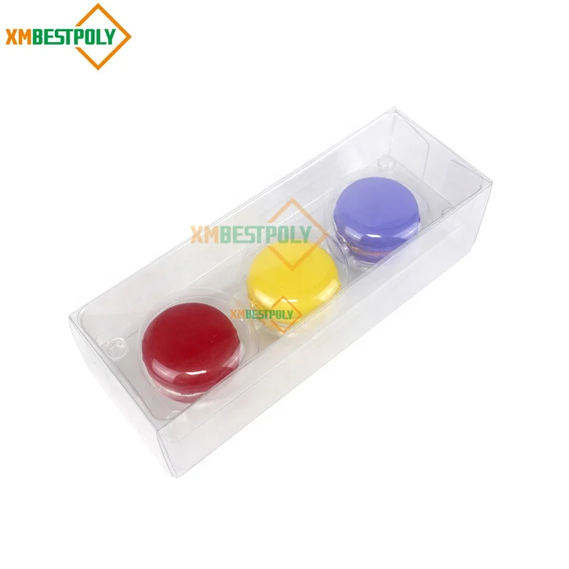 Wholesale 3 Packs Macaron Cookie Clear PET Plastic Packaging Box With Blister Insert