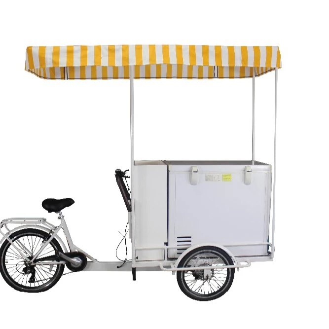Europe style electric solar ice cream vending tricycle with ice box