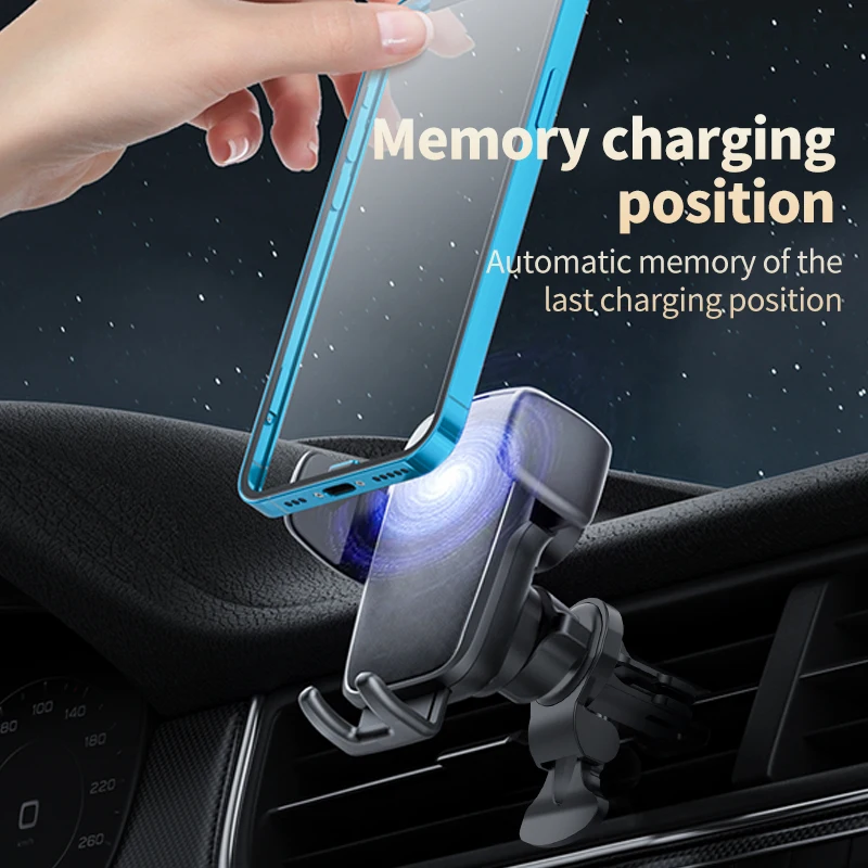 YTGEE 2021 New Mini 15w Qi Fast Charging Automatic Car Mount Wireless Charger For Iphone Samsung