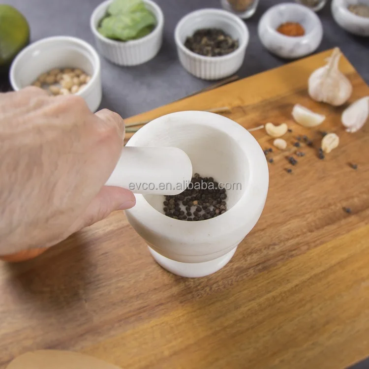 Ступка из натурального белого мрамора 4 дюйма