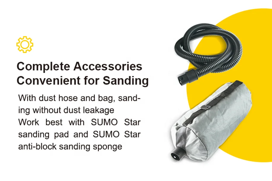 Fine grinding hand-held dustless 750W orbital electric Sander Machine for cement floor daywall putty dry polishing sander