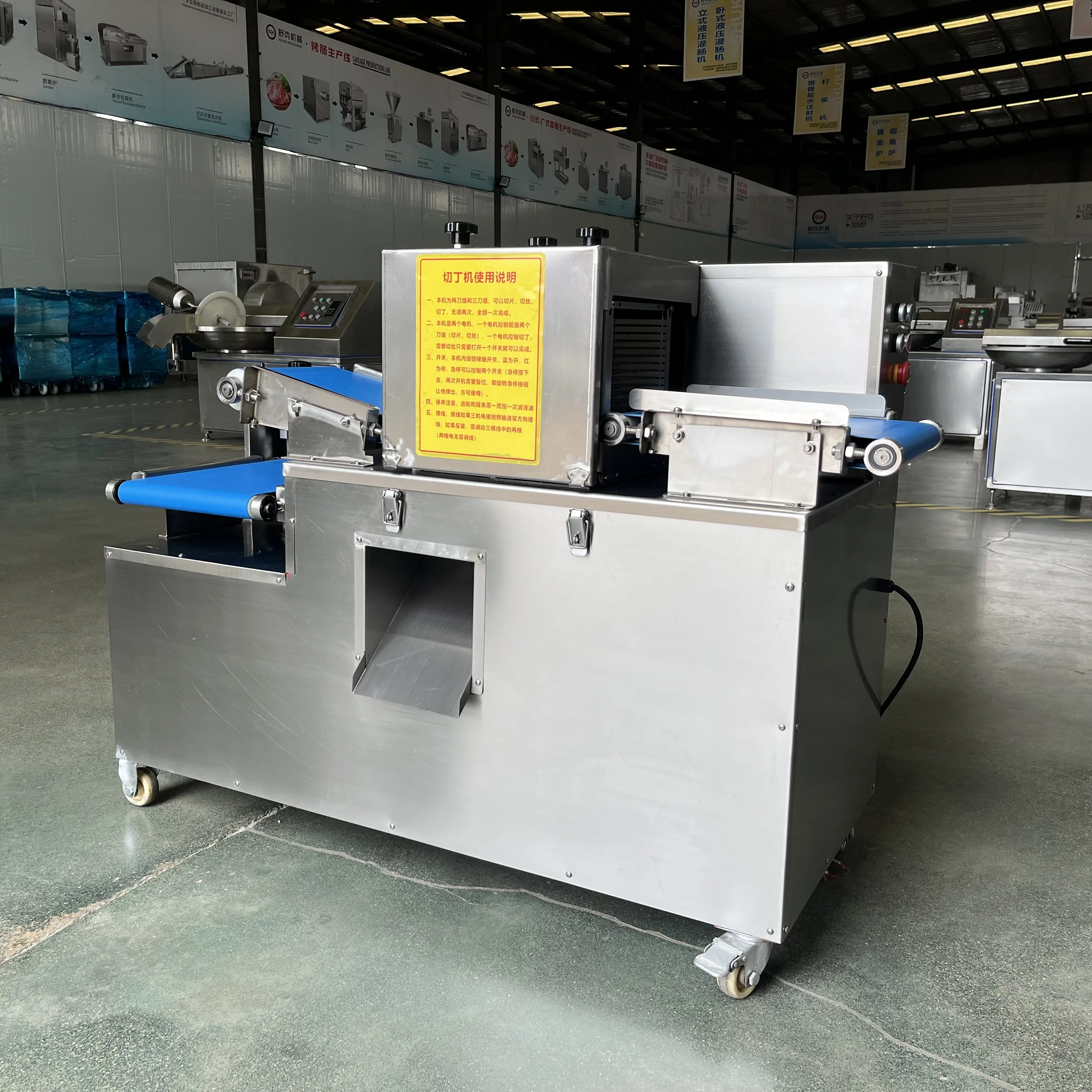 Commercial High-Speed Fresh Meat Dicer Meat Cube Cutter