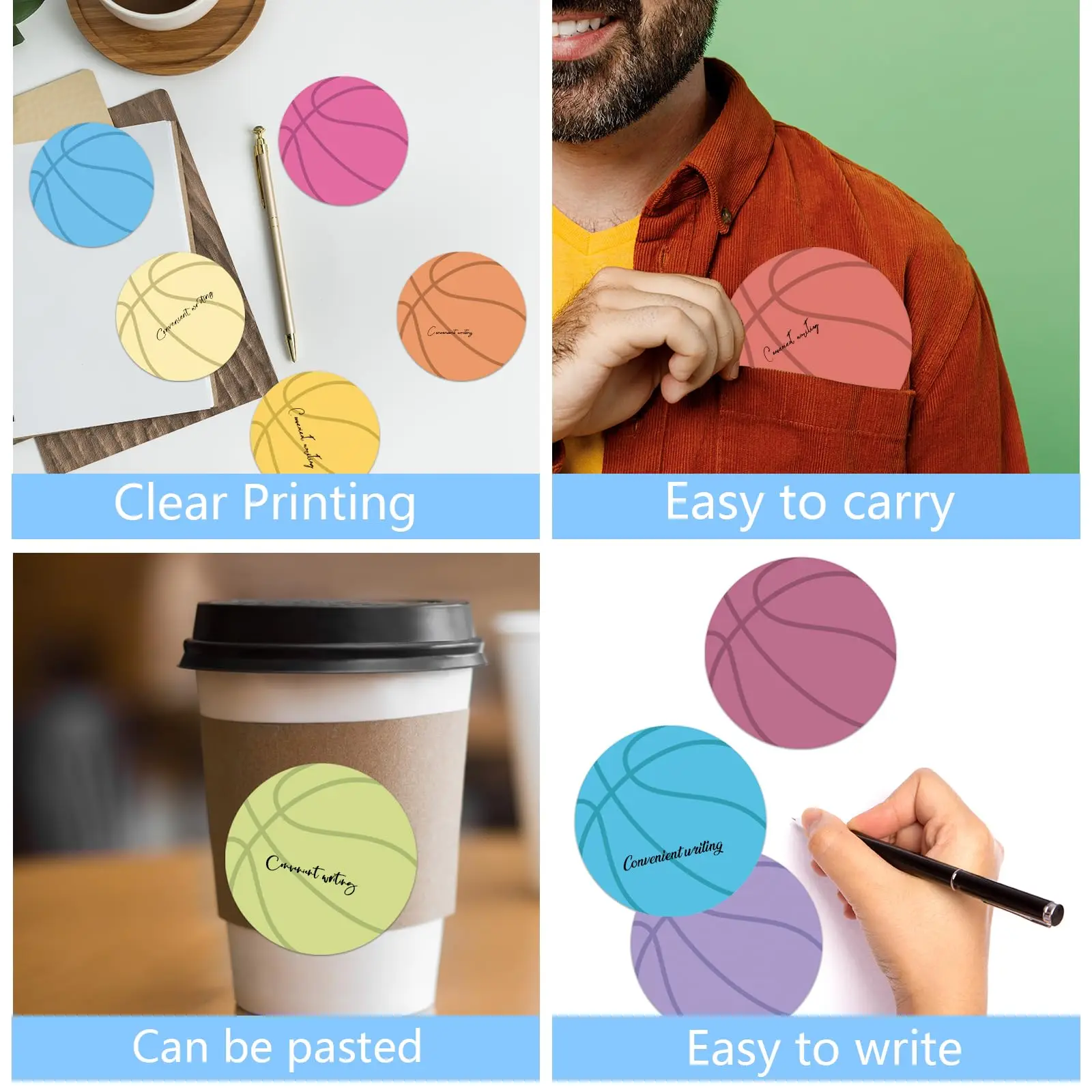 Students Office Custom cute sticky notes memo pad Portable shaped cute size Self-Adhesive Tear Off Memo Pads colorful paper
