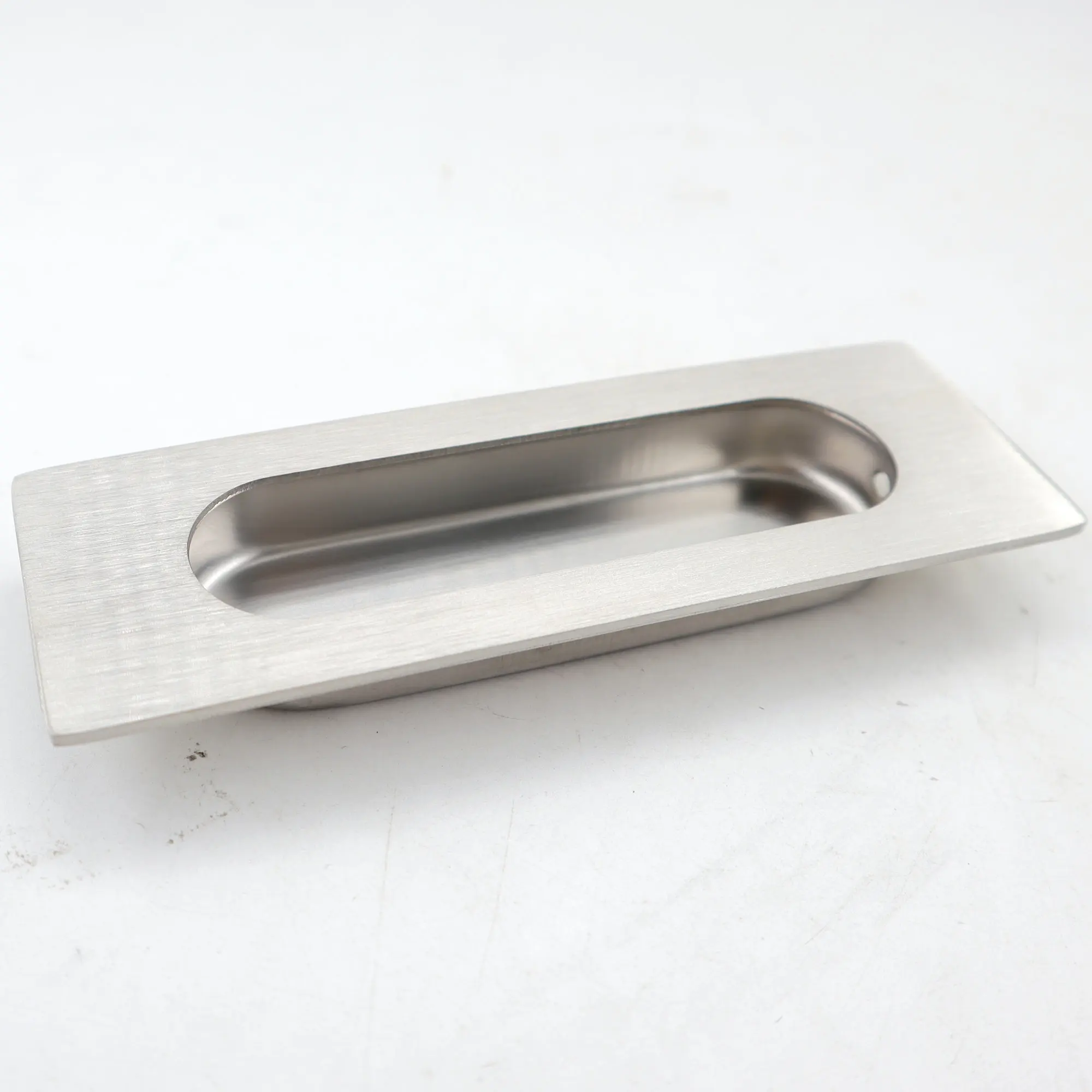 Hidden Recessed Pull Handle Stainless Steel Oval Flush Concealed Furniture Handle for Door Drawer Cupboard Cabinet Sliding Door