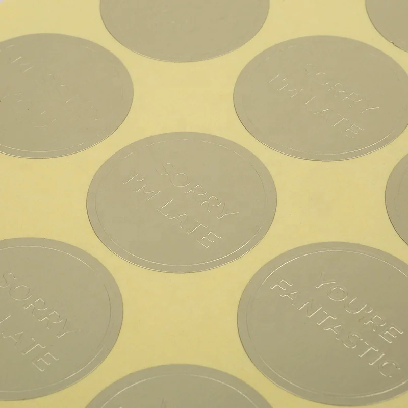 
Custom Label Printing Adhesive Copper Paper Gold Foil Round Seal Labels Embossed Logo Stickers 