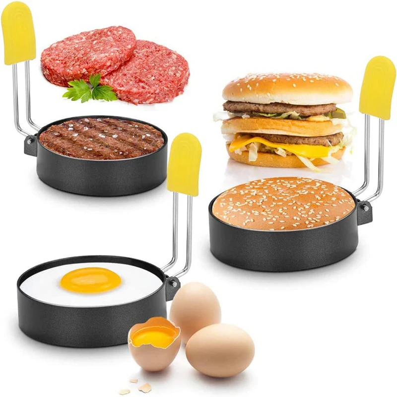 Round Egg Maker Ring 4 Pack, Nonstick Egg Mold for Frying Eggs and English Muffins, Egg Shaper for Frying Pan Cooking