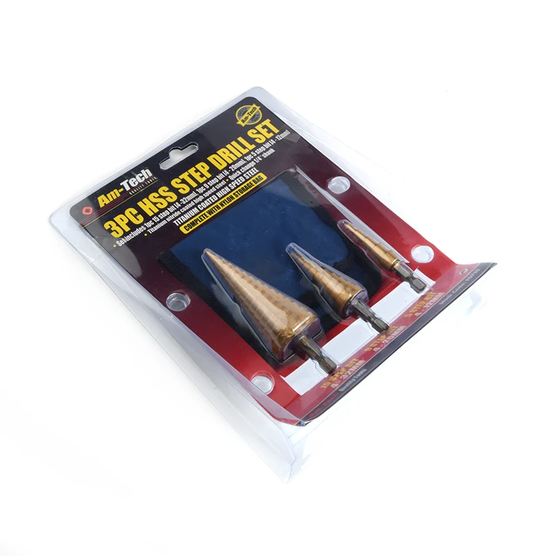 12 Years Old Factory HSS Step Drill Bit 3pcs Step Drill Set High Quality for Metal Drilling