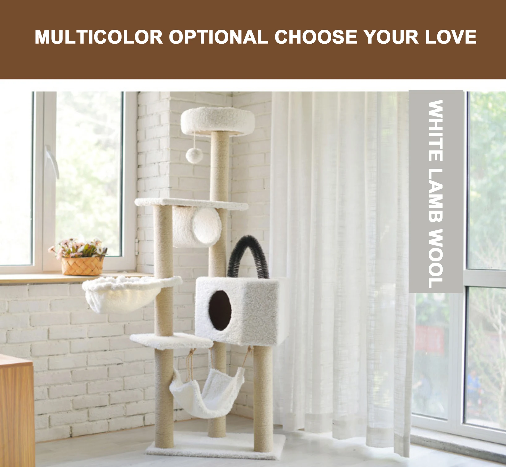 Wholesale Wooden Sisal Castle Modern Large Big Climbing Scratch Pet Scratcher  Condo Furniture Tower Cat Tree