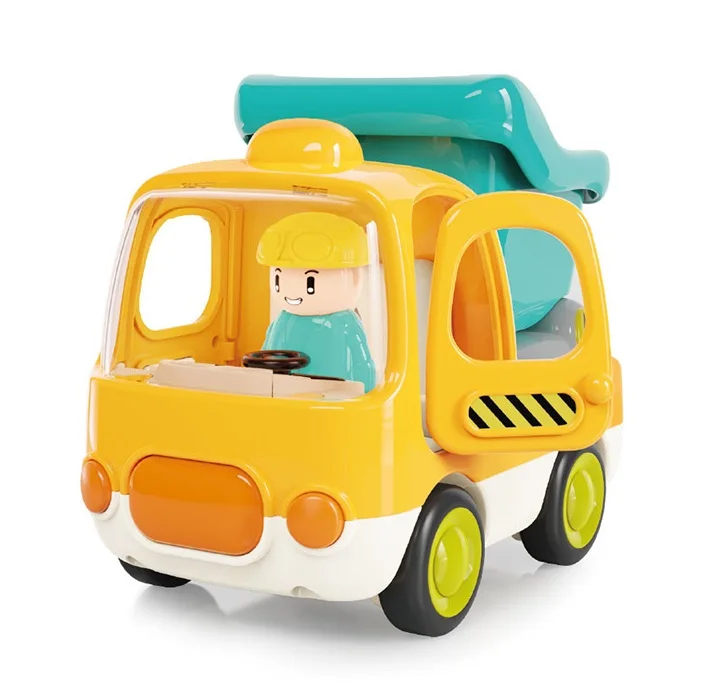 Cute cartoon inertial car baby car engineering car toy with sound and light