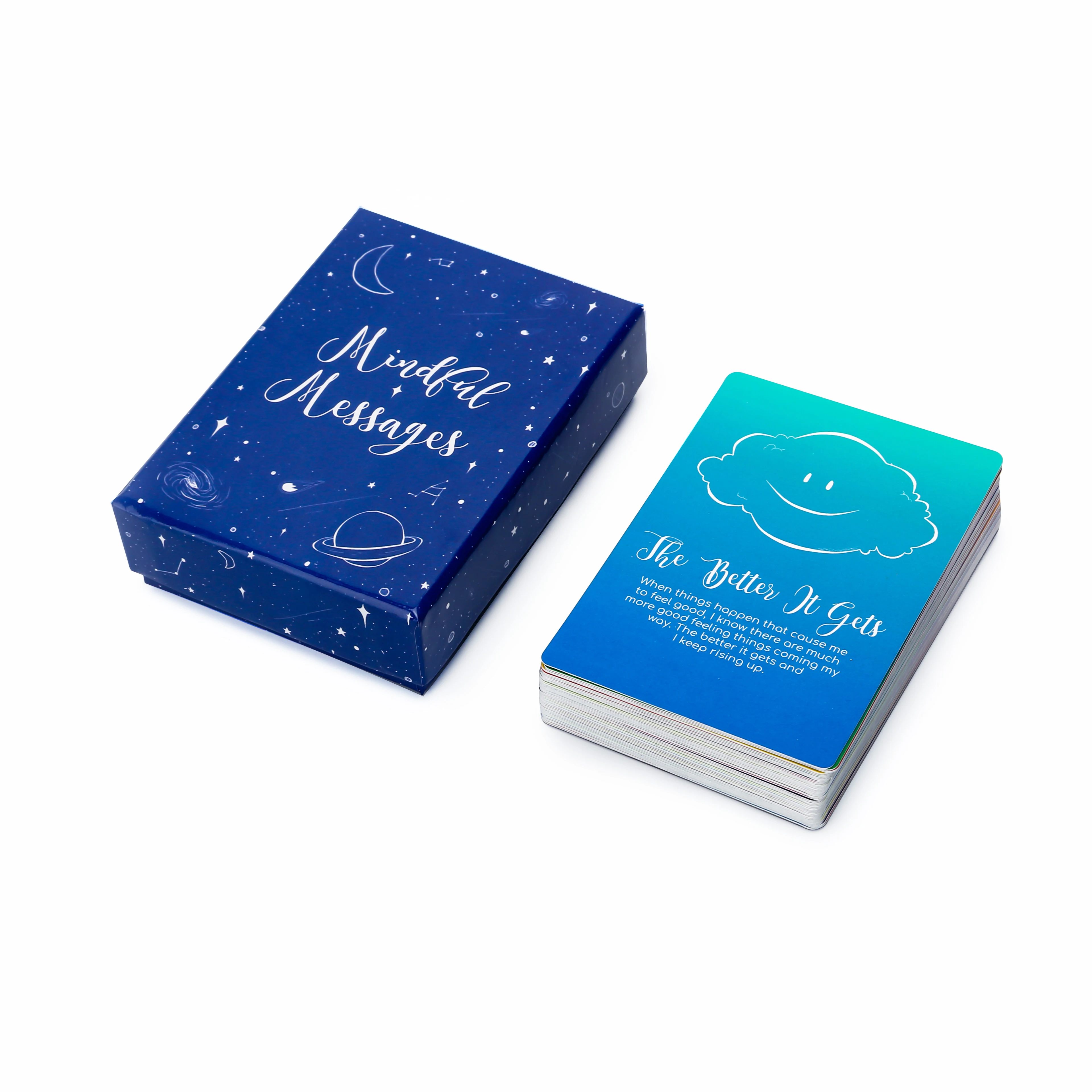 Custom Printed Mental Health Mindfulness Affirmation Card Inspirational Quote Positive Motivational Flash Cards Cognitive Cards