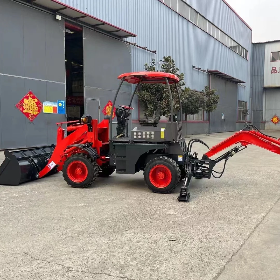 Новый экскаватор-погрузчик Китай малое колесо мини 4x4 трактор экскаватор погрузчик для продажи