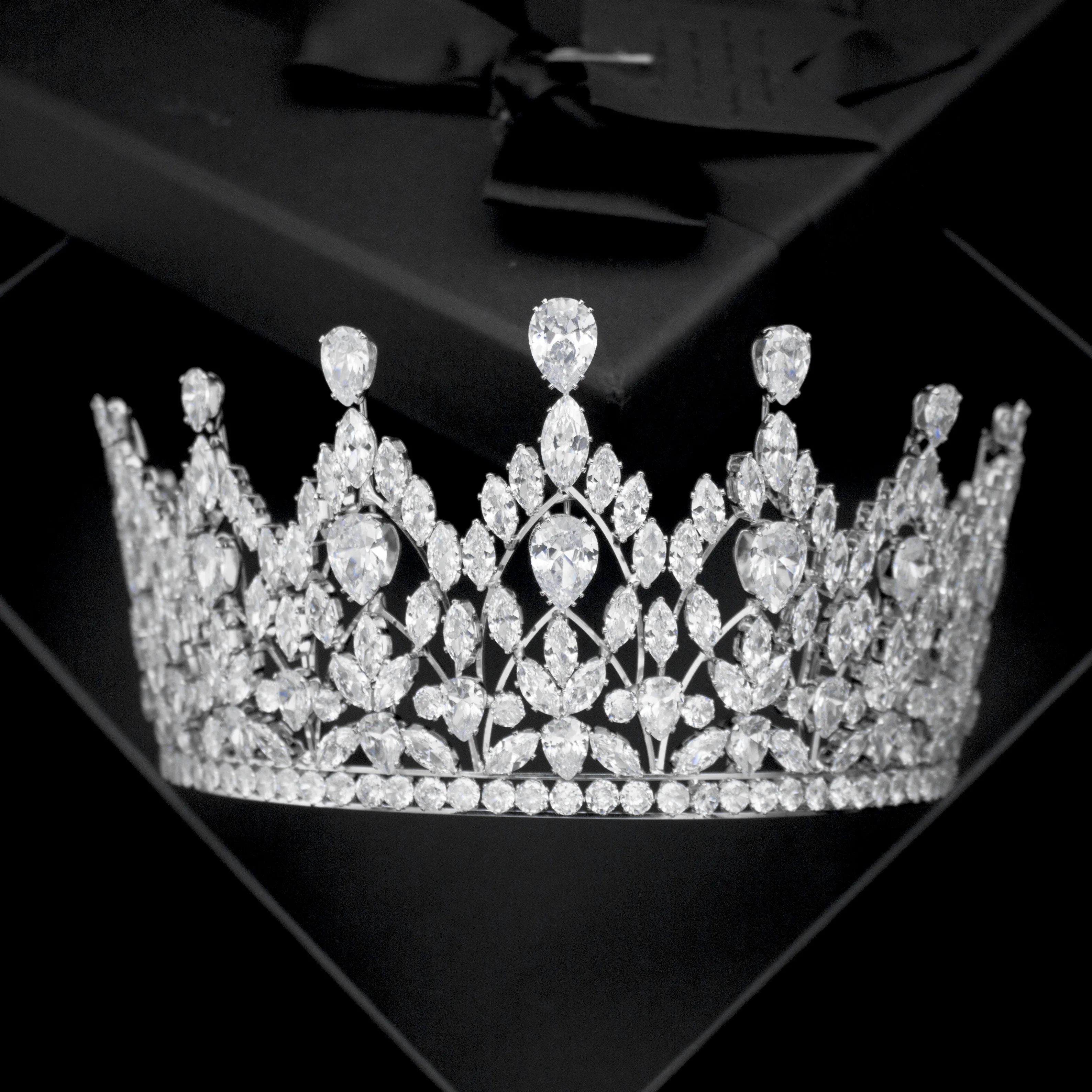 Bohua jewelry GS0200  pageant headpiece tiaras fashion cubic zircon bridal crown wedding hair accessories for women