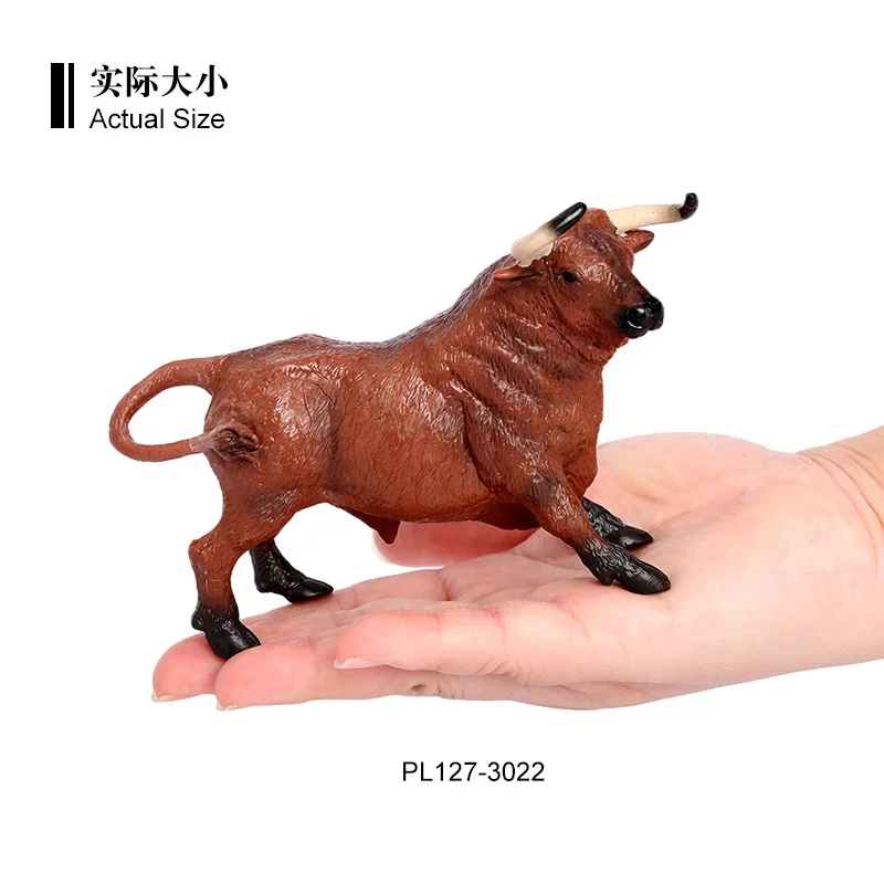 Wholesale Solid PVC Simulation Statue Model Animal Figures Texas Longhorn Cow Toys Figures Animal Figurines Toys