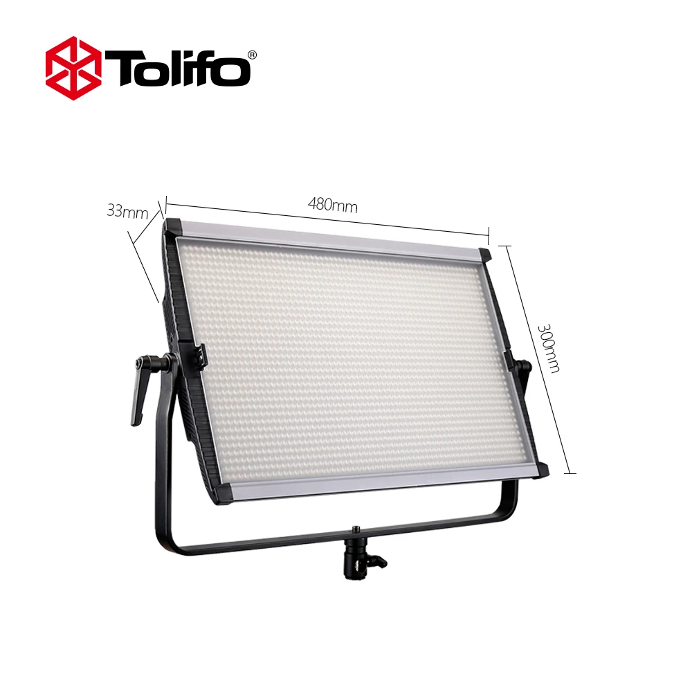 Tolifo aluminum alloy professional panel video studio lighting with rechargeable battery DMX and LED display for photography