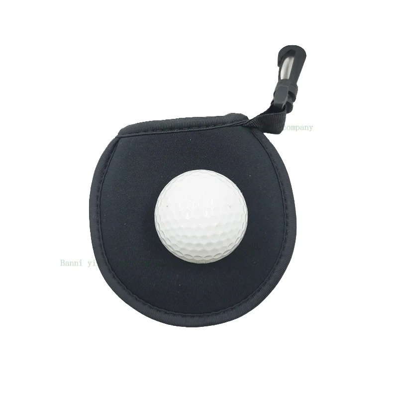 Golf Ball Pouch Golf Ball Washer Multi-directional Neoprene Protection Bags Golf Accessories with Plastic Hook