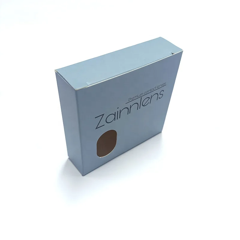 Fashion contact lens Matte blue Whole sale contact lenses packaging box with window