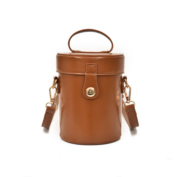 
Wholesale cylindric ladies hand bags Korean fashion bucket women cross body bags hasp tote bags easy matching 
