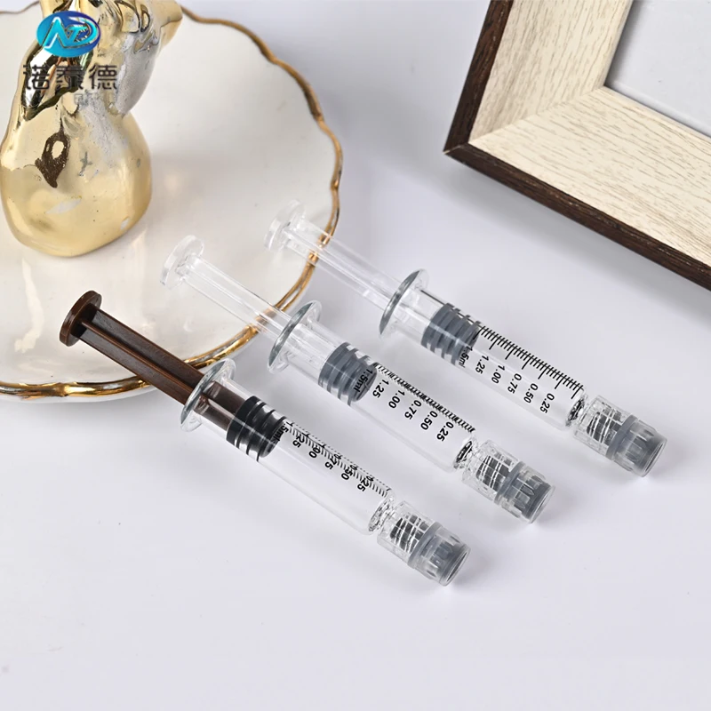 1.5ml 1 ml 2ml luer lock glass prefilled syringes packaging for distillate oil