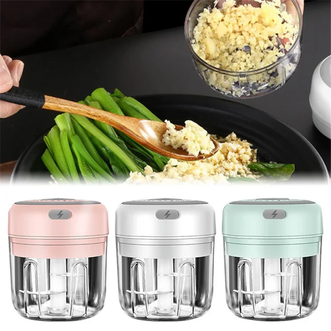 
Wireless USB Charging Electric Mini Garlic Crusher Press Blender Grinder Garlic Chopper 