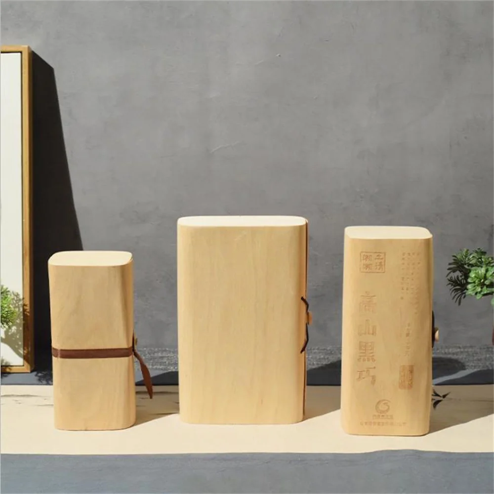 Birch Wooden Wine Gift Box Bronzing Bark Box Wine Gift Packaging pine wood box