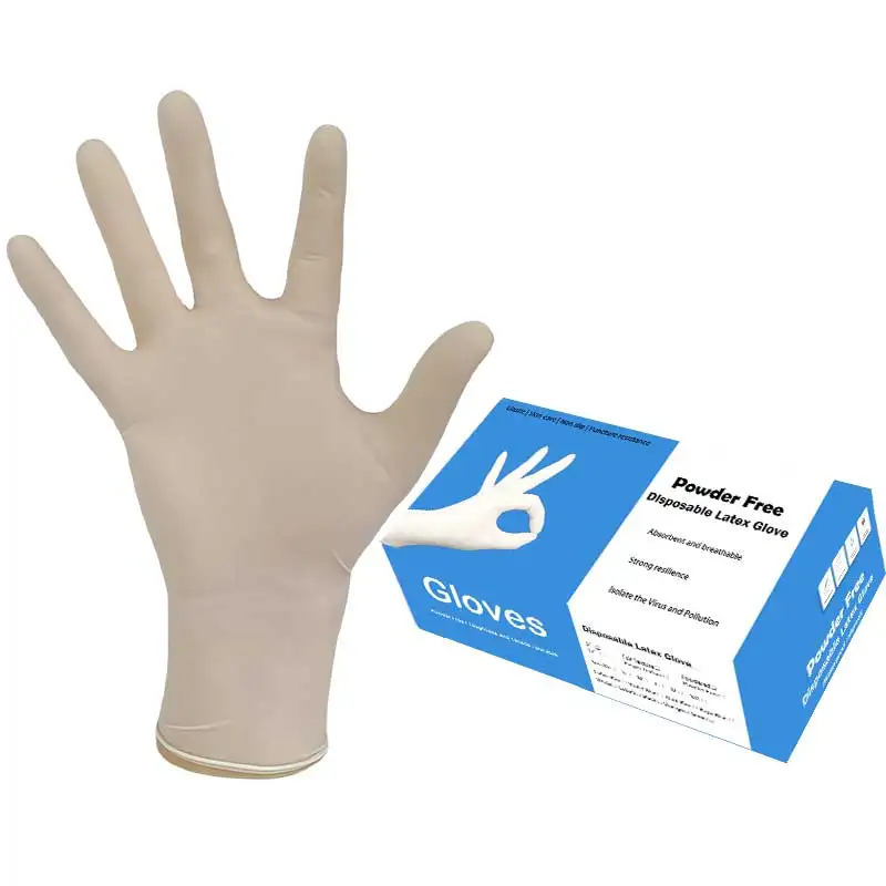 High elastic powder free food grade thickened latex gloves for cleaning