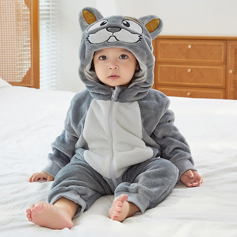 TCXW070402 Baby Bunting Bodysuit Infant Kids Jumpsuit Hooded Romper Outerwear Toddler Winter Baby Rompers With Zipper