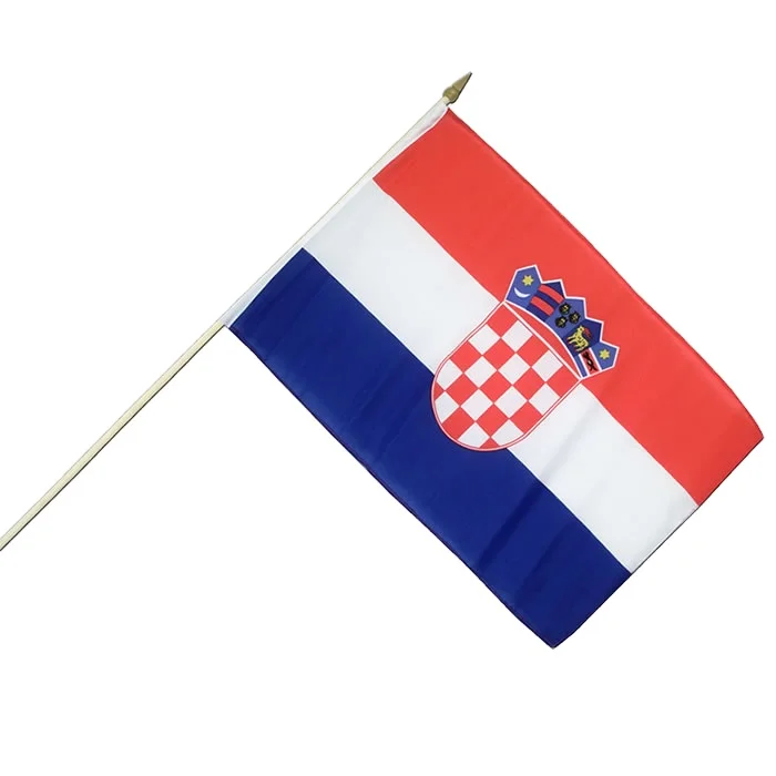 Custom Printed Flags Mini National Hand Waving Flag with Wooden Stick