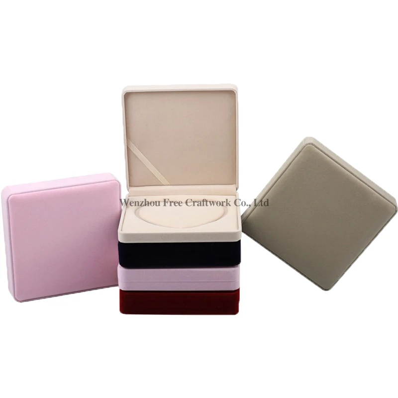 High-grade round heart, heart-shaped velvet pearl necklace jewelry box large high-grade jewelry gift box gift box manufacturers