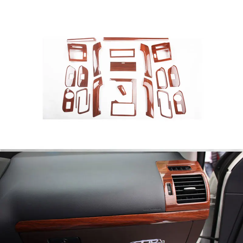 Wood Color Car Interior Accessories for toyota Land Cruiser Prado J150 2010-2017 Gear Panel Cup Holder Vent Trims Auto Kit Parts