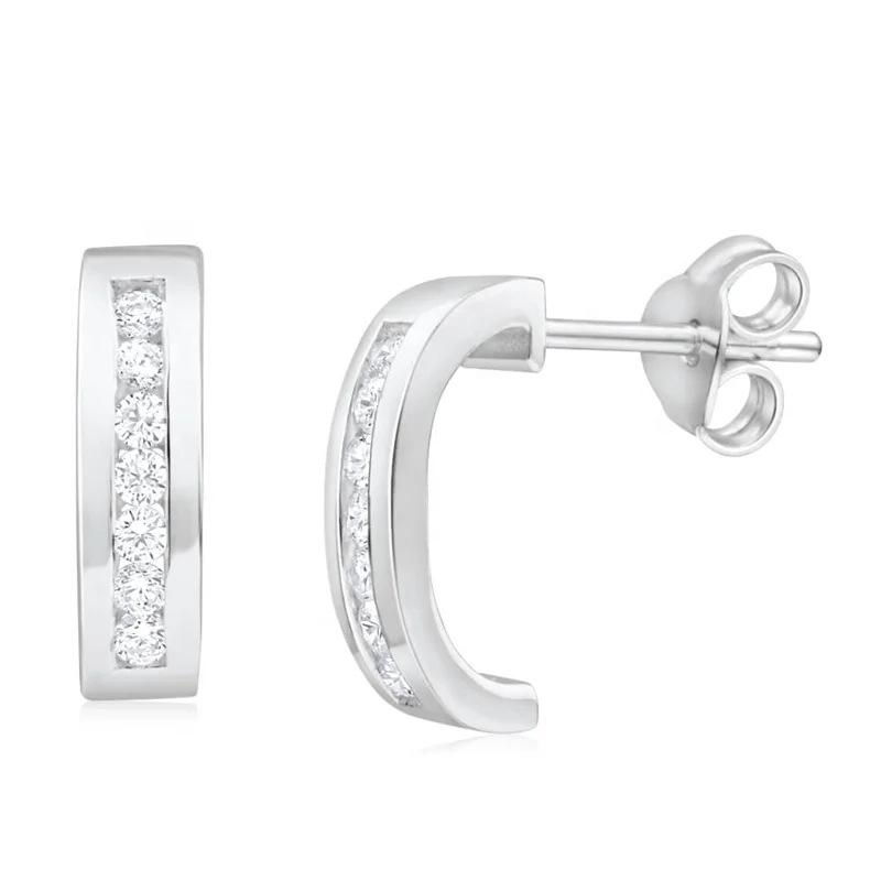 Fashion jewelry daily wear silver 925 cz earrings for girls