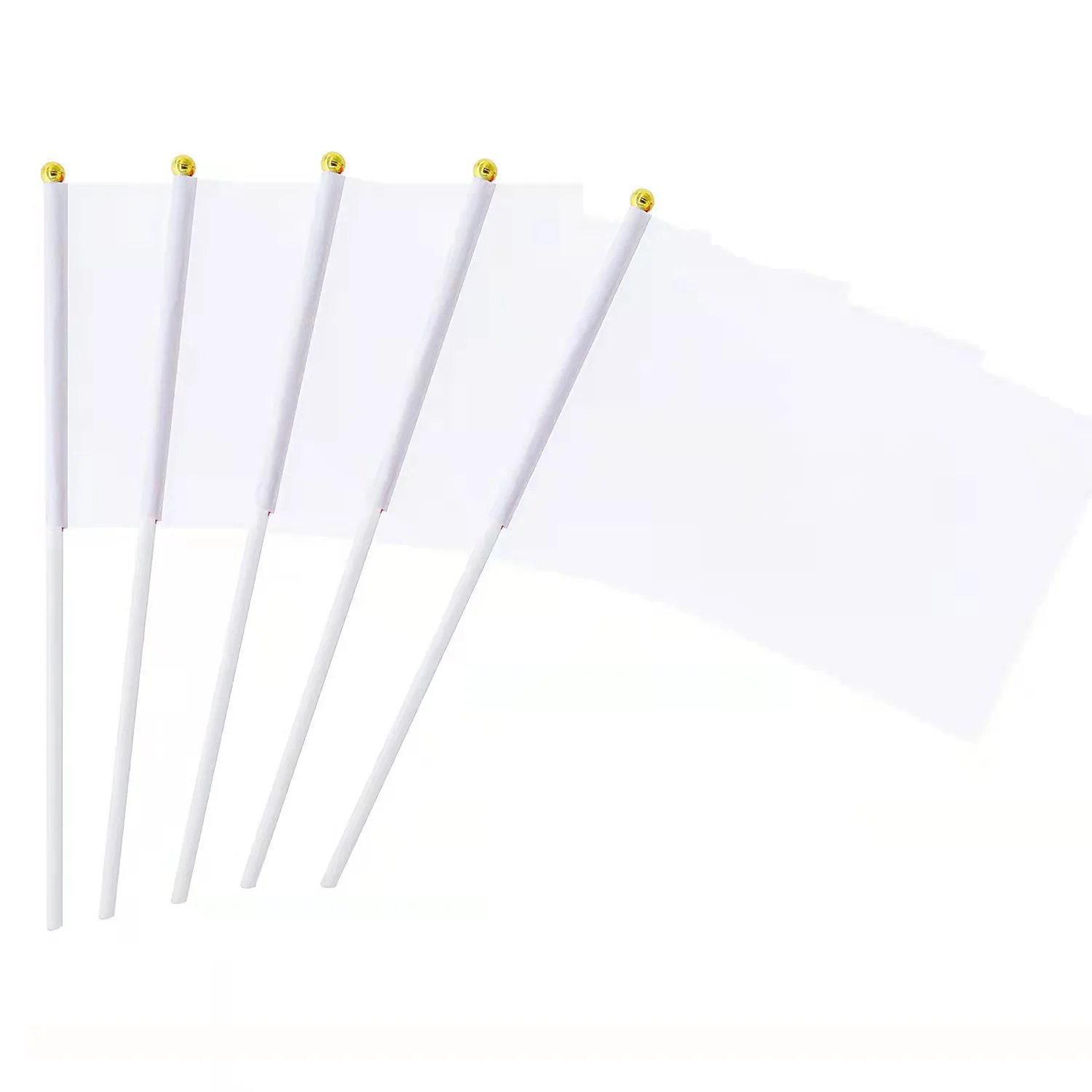 Custom Any Design Digital Printing 14x21cm 20x30cm Small Blank White Sublimation Hand Held Flags On Stick