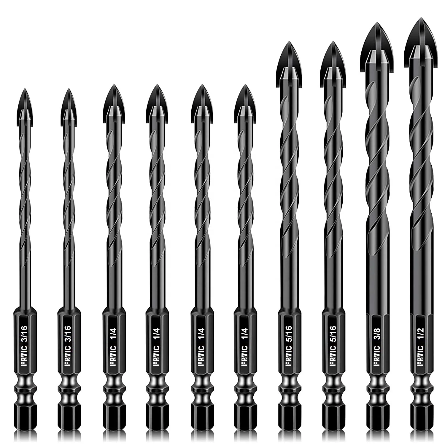 Triangular handle multifunction drill bits for ceramic tile, glass, brick wall, wood diamond hole saw  Masonry Drill Bits Set