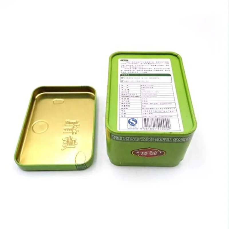 
Custom 100g Square Classic Small Tea Tin Can Loose Leaf Tea Packing Storage Metal Box Canister 