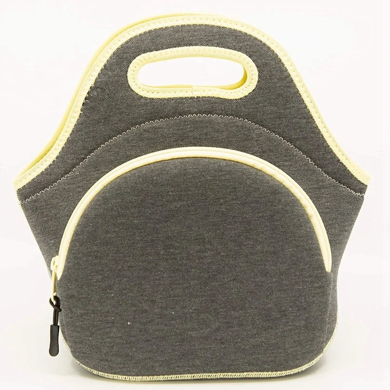 Heopono Soft Cotton Handle Reusable Washable Children Lunch Bag Lightweight Comfortable Convenient Soft  Keep Lunch Cooler Bag
