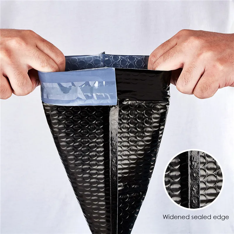 
[FREE SHIPPING] 400 PCS Wholesale Custom Logo Printed Air Bubble Mailing Bag Envelope Self Seal Poly Matte Black Bubble Mailer 