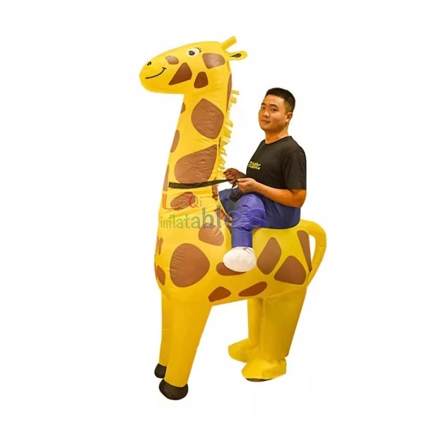 Unisex Animal Suits Inflatable Giraffe Mascot Costume Cosplay Cartoon For Adults Halloween Party Fancy Dress